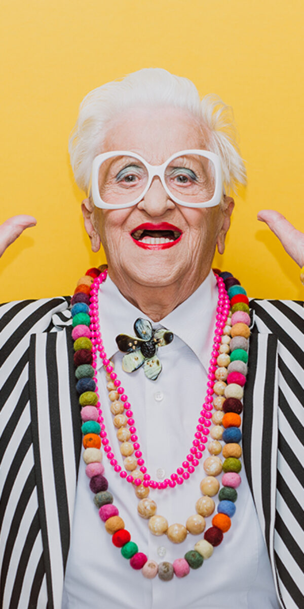 Funny grandmother portraits. Senior old woman dressing elegant for a special event. granny fashion model on colored backgrounds