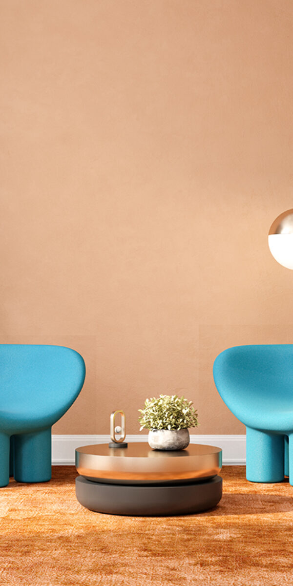 Memphis style conceptual interior room 3 d illustration