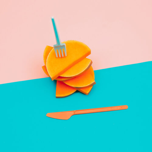 Pieces of Raw Pumpkin Vegan Minimal art