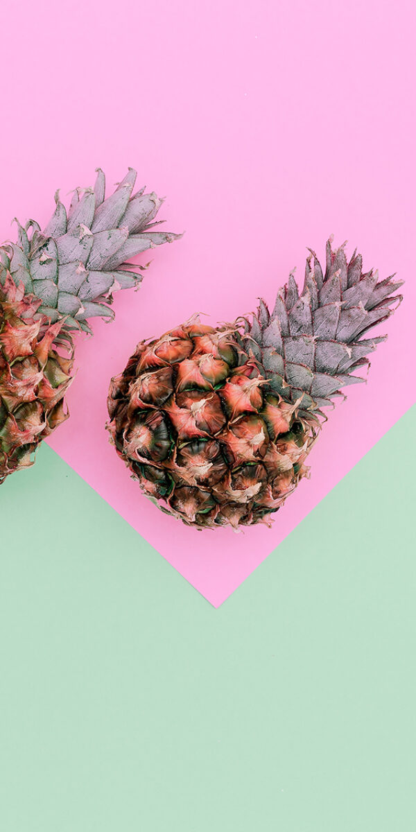 Two Mini Pineapple Minimal Art Design Candycolors